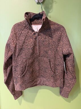 Jockey Women's Brown Patterned Half-Zip Sweatshirt